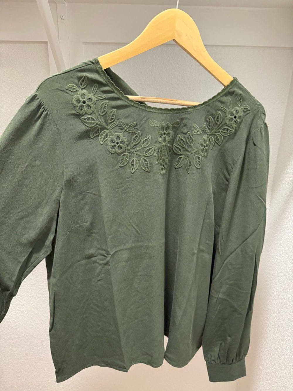 Sezane Carlotine Blouse in Dark Green